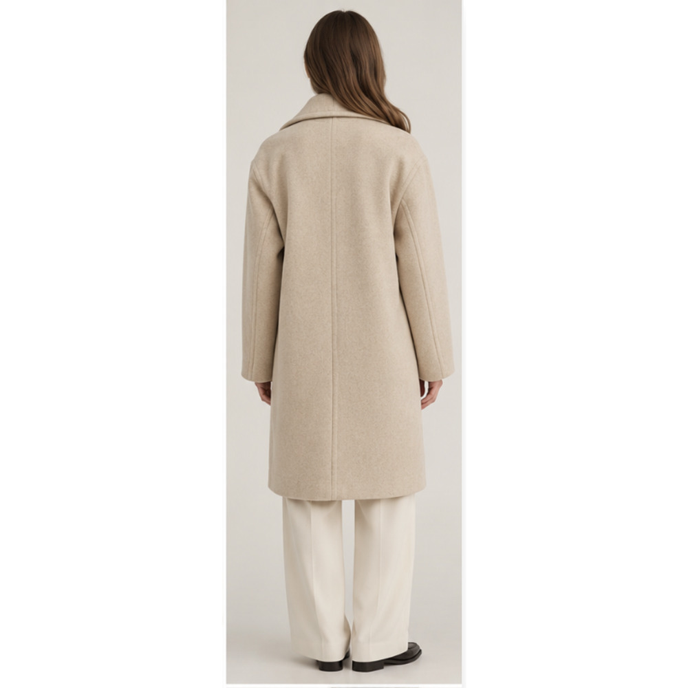 NWT MANGO MNG BEIGE CONGUITO WIDE MAXI LAPEL OVERSIZED WOOL BLEND COAT SZ M - Picture 11 of 16